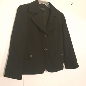 FLASH SALE 🔥 Talbots 100% Wool Black Blazer Jacket Sz 6 Petite